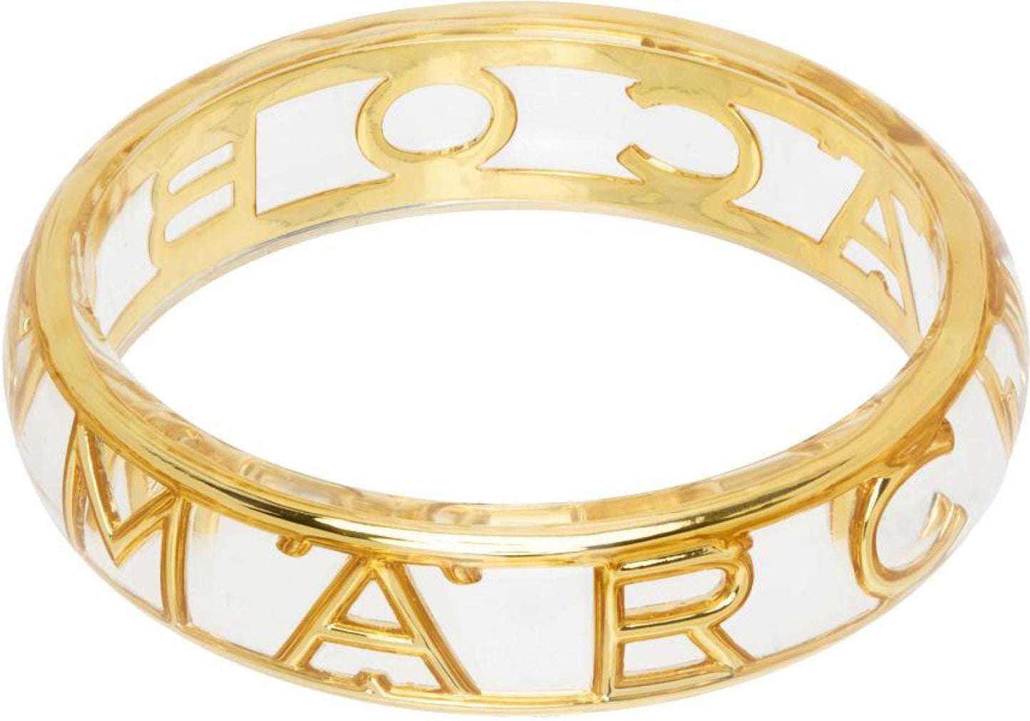 Transparent & Gold Monogram Cuff Bracelet