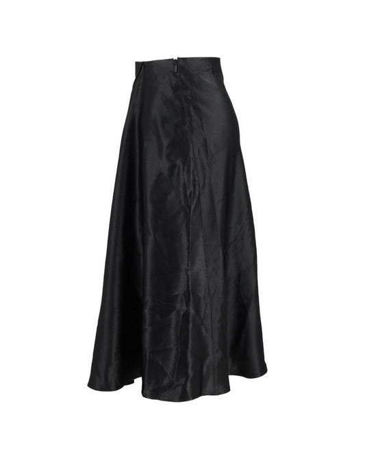Max Mara Midi Skirt in Black Silk
