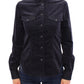 Armani Blue Stretch Button Down Shirt
