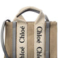 Chloé Woody Mini Canvas & Leather Tote