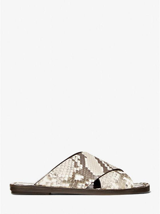 Ruth Python Embossed Leather Slide Sandal