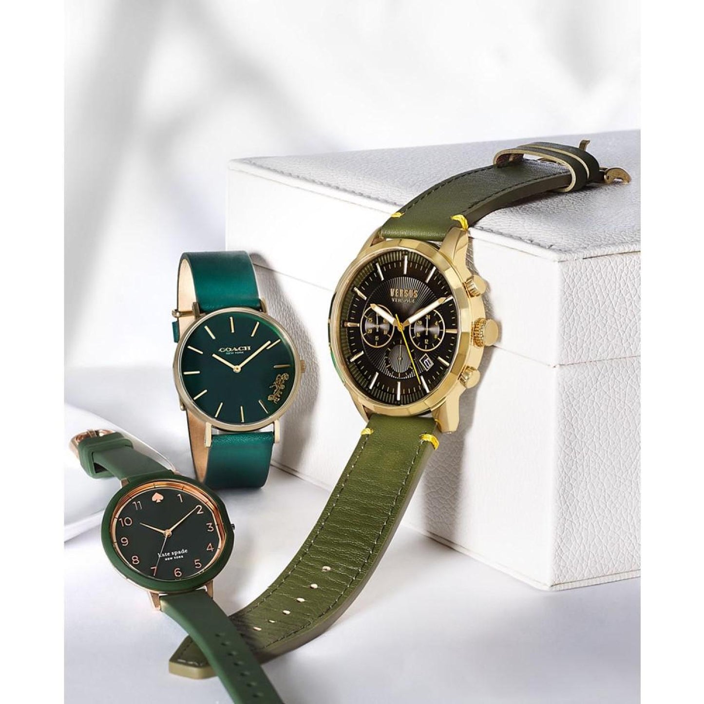 Women's Park Row Green Silicone Strap Watch 34mm
