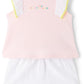 Baby Pink & White Tank Top & Shorts Set