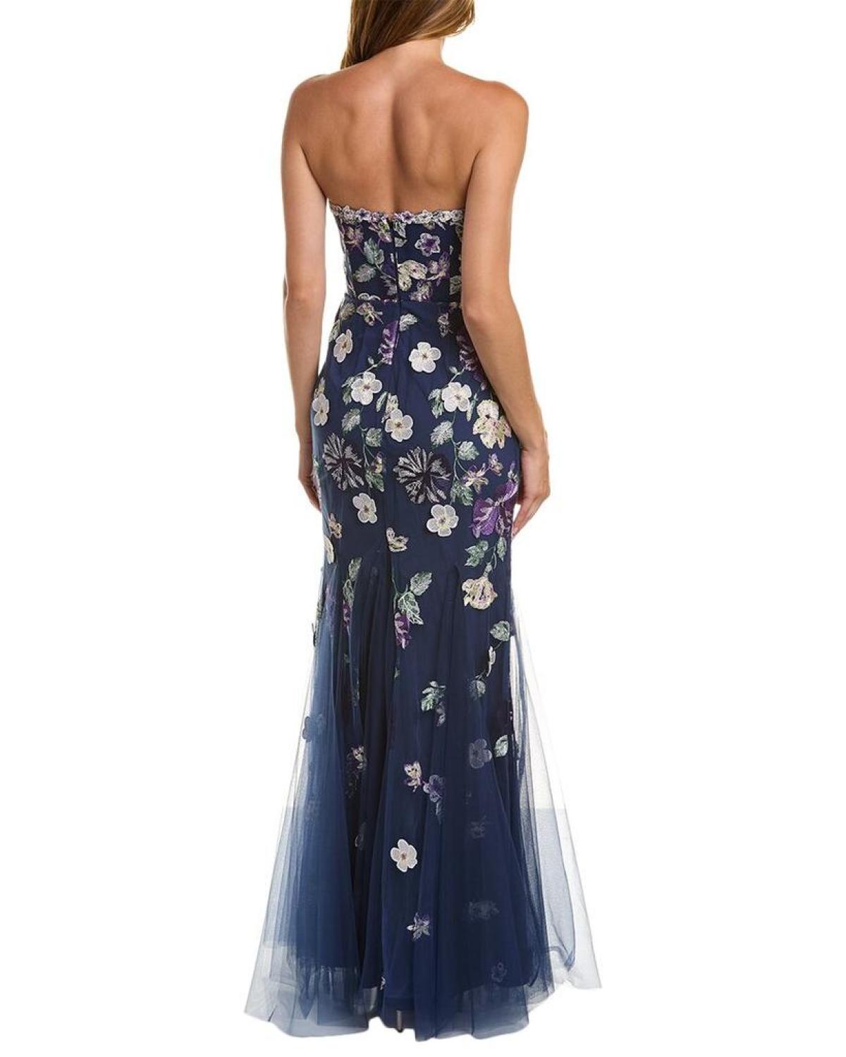 Marchesa Notte Strapless Floral Gown Marchesa Notte Strapless Floral Gown