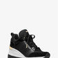 Georgie Nylon and Crocodile Embossed Leather Trainer