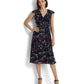 Floral Belted Crinkle Georgette Dress