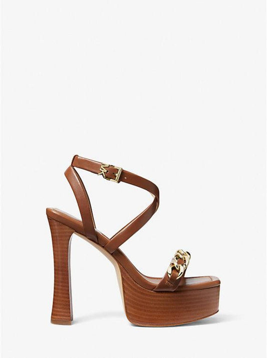 Paola Chain Embellished Leather Platform Sandal