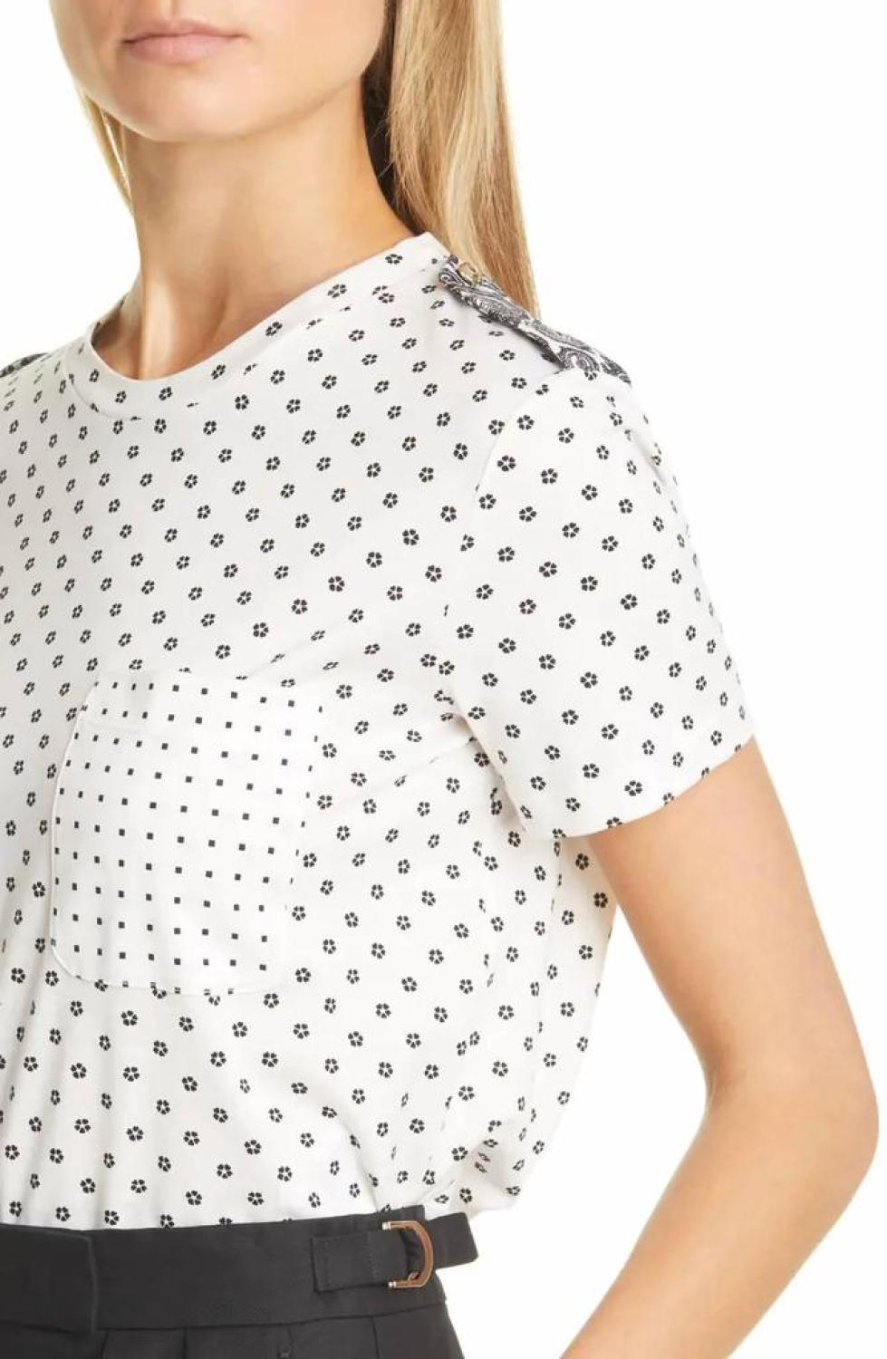 Slam Mixed Dot T-Shirt In Ivory
