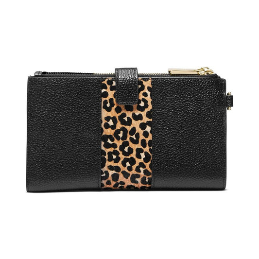 Jet Set Double Zip Leather Wristlet