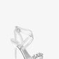 Asha Embellished Snake Embossed Leather Sandal