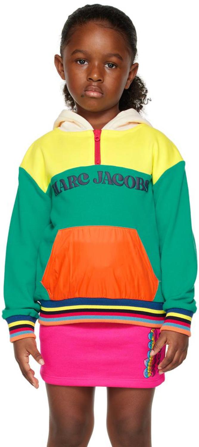 Kids Green Embossed Hoodie