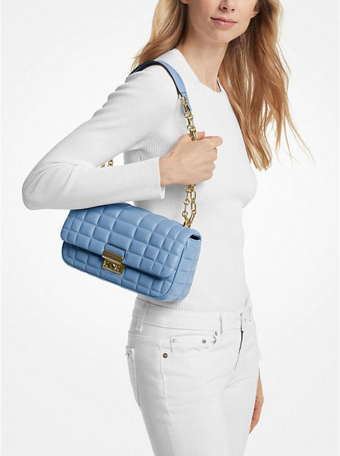 Large quilted shoulder bag on sale