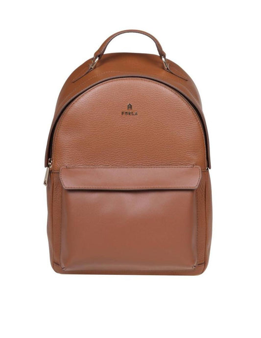 Furla Logo Lettering Zip-Up Backpack