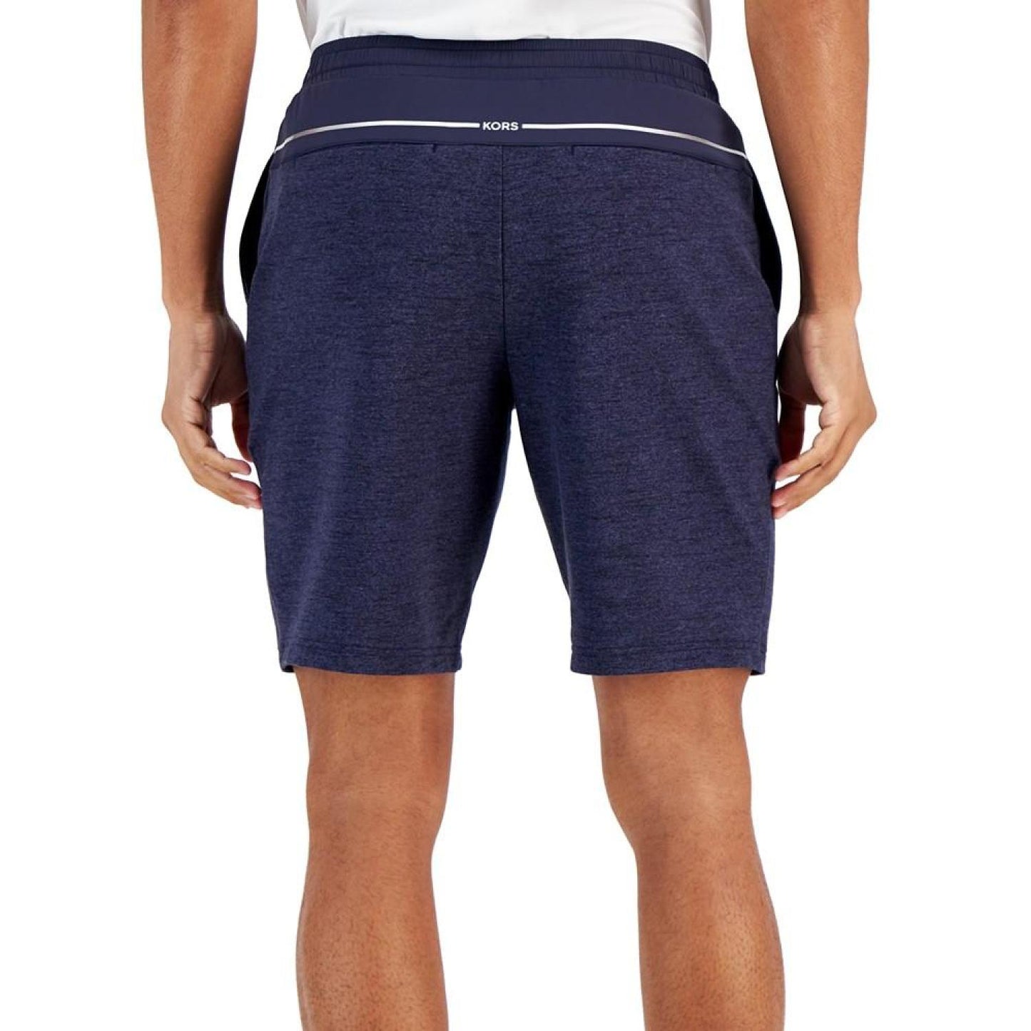 Men's Athletic-Fit Wrinkle-Resistant Performance Stretch Mixed-Media 9" Tracksuit Shorts
