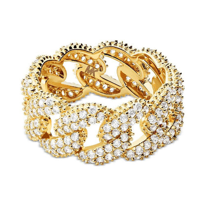 Sterling Silver Cubic Zirconia Link Statement Ring