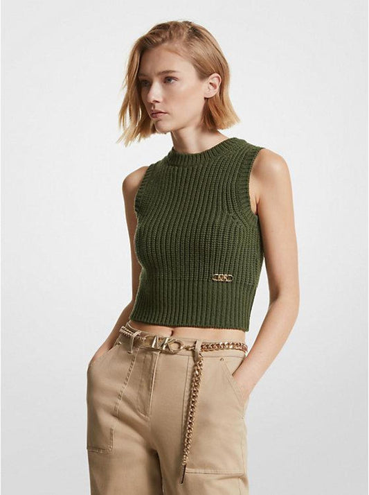 Sleeveless Merino Wool Blend Top