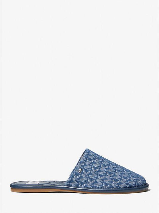 Thea Signature Logo Denim Jacquard Mule