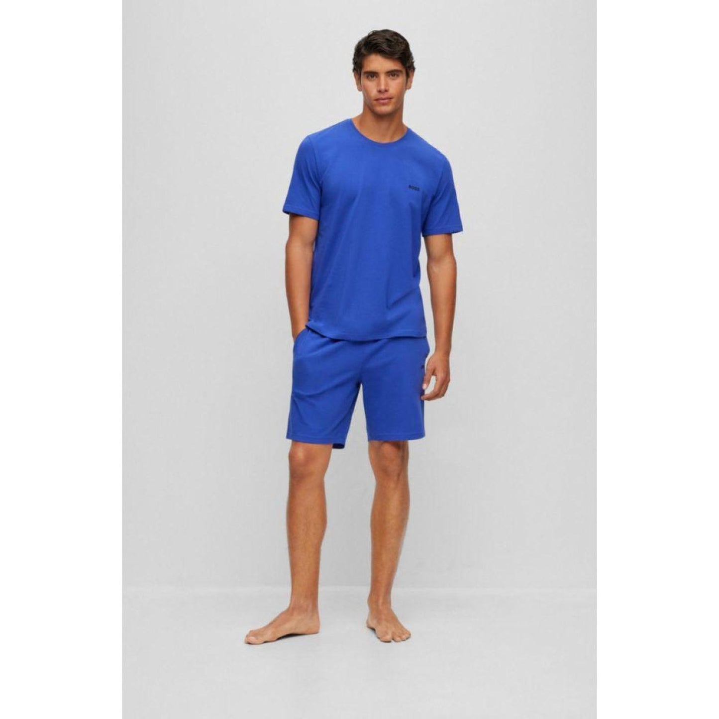 Stretch-cotton shorts with embroidered logo