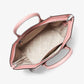 Avril Large Color-Block Pebbled Leather Top-Zip Satchel