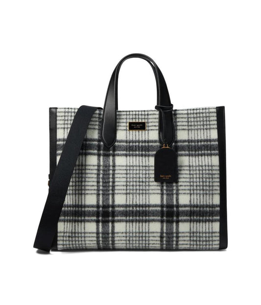 Manhattan Studio Plaid Fabric Large Tote