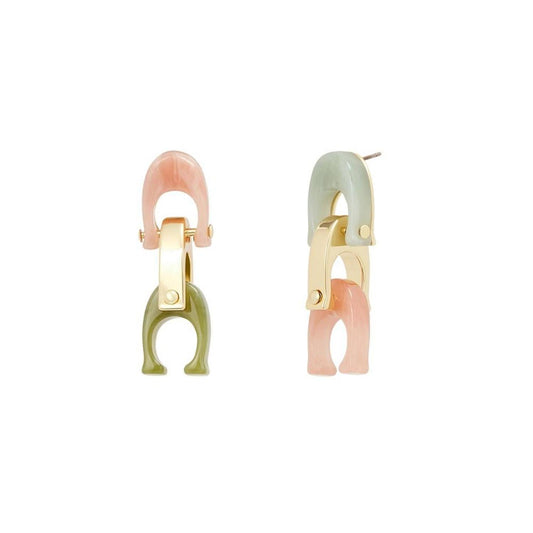 Two-Tone Signature Resin Link Earrings