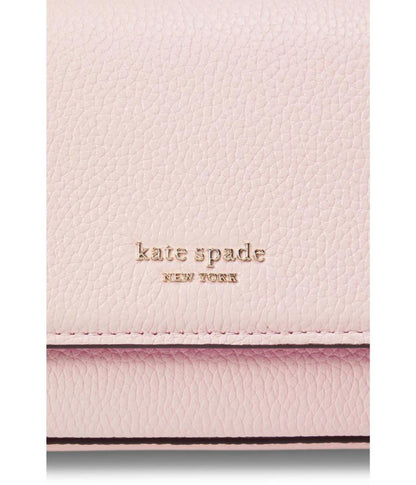 Ava Pebbled Leather Flap Chain Wallet