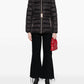 Faux Fur Collar Belted Lightweight Down Puffer Coat In Black