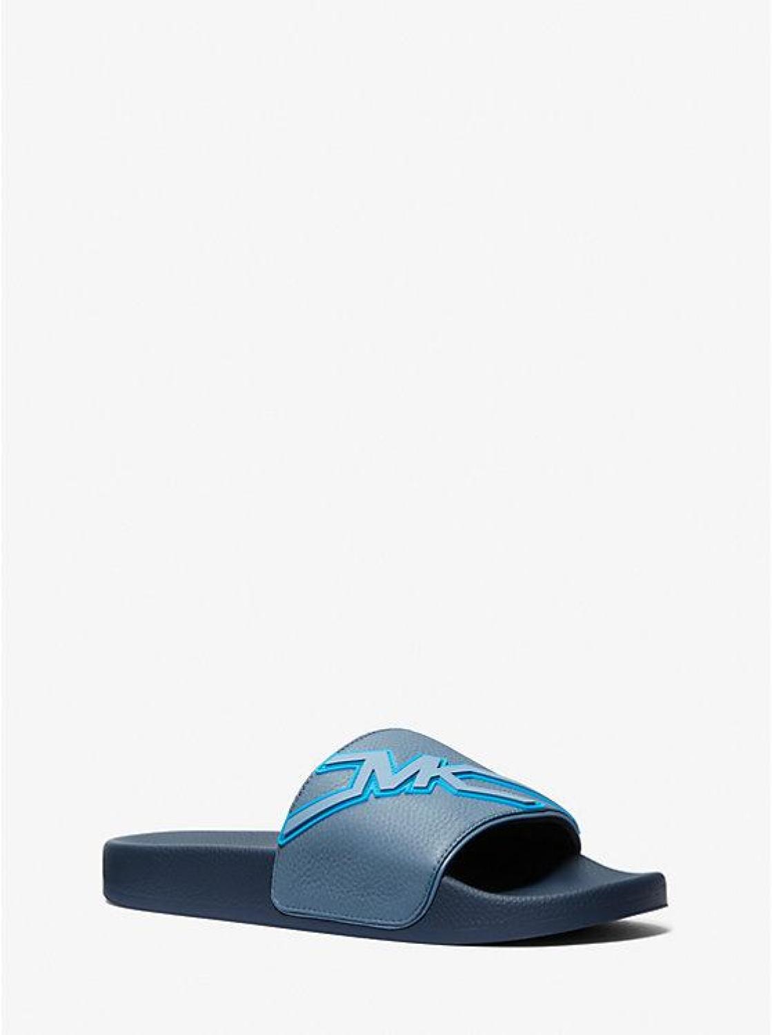 Dawson Logo Embossed Leather Slides