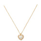Gold-Tone Pavé & Imitation Pearl Heart Mini Pendant Necklace, 16" + 3" extender