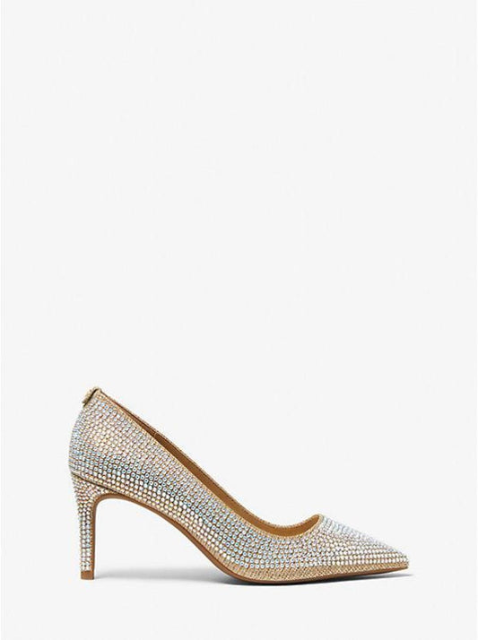 Alina Flex Crystal Embellished Glitter Chain-Mesh Pump