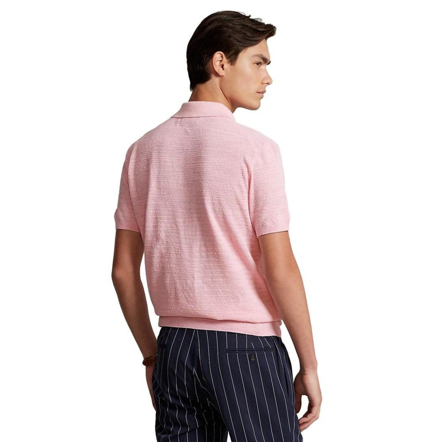 Men's Cotton-Linen Polo-Collar Sweater, Created for Macy's