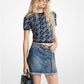 Frayed Denim Mini Skirt