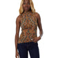 Paisley Ruched Mock Neck Top