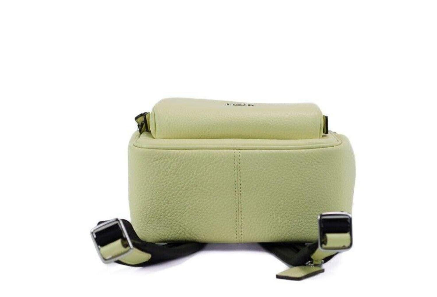 coach backpack lime green COACH Mini Court Pale Lime Pebbled Leather Shoulder Backpack Bag