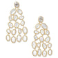 Gold-Tone Oval Cubic Zirconia Chandelier Earrings