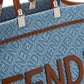 FENDI Sunshine Medium Denim & Leather Tote