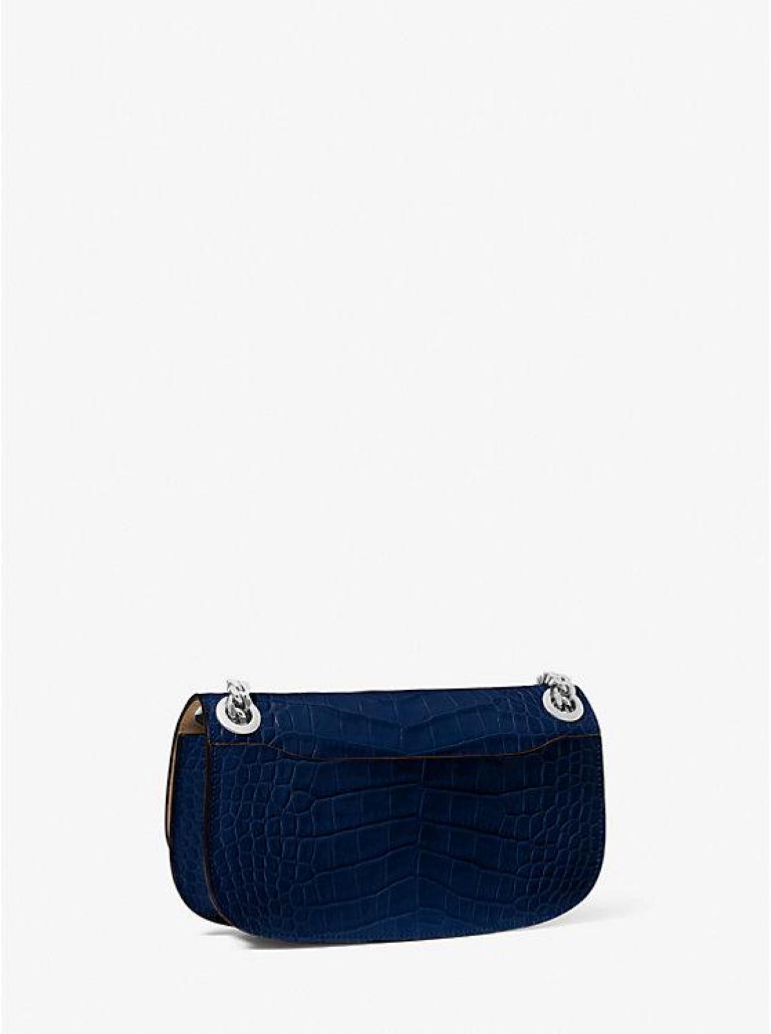 Christie Mini Crocodile Embossed Leather Envelope Bag