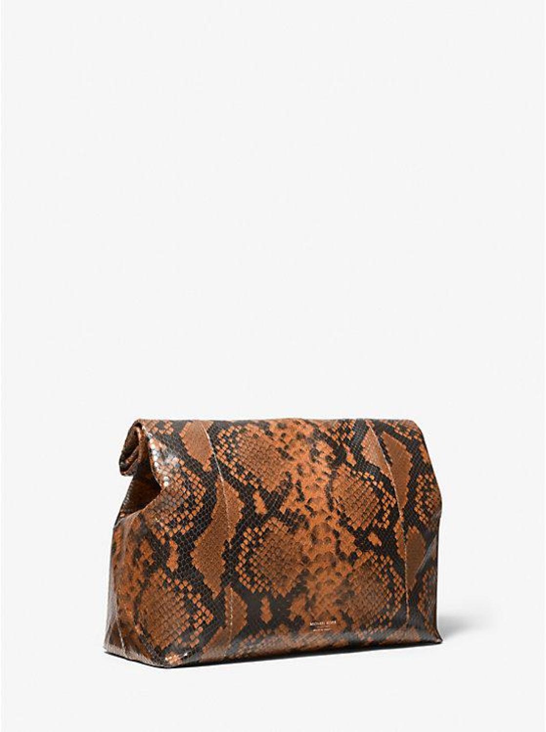 Monogramme Python Embossed Lunch Bag Clutch