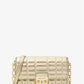 Tribeca Large Metallic Leather Convertible Crossbody Bag