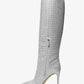 Rue Embellished Glitter Chain-Mesh Knee Boot