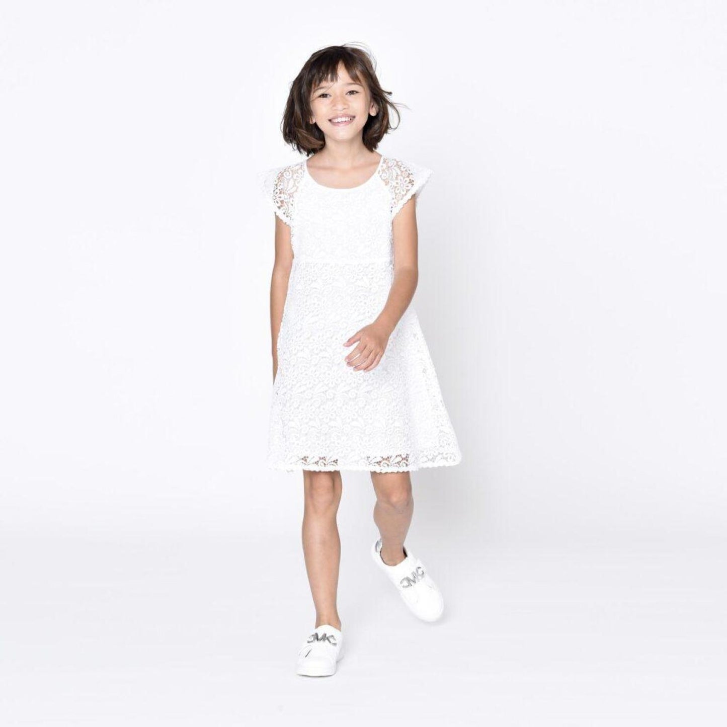 White Short Sleeved Dress