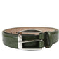 Gucci Men's Crocodile Classic Square Buckle Belt