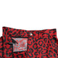 Dolce & Gabbana High Waist Red Leopard Mini Skirt