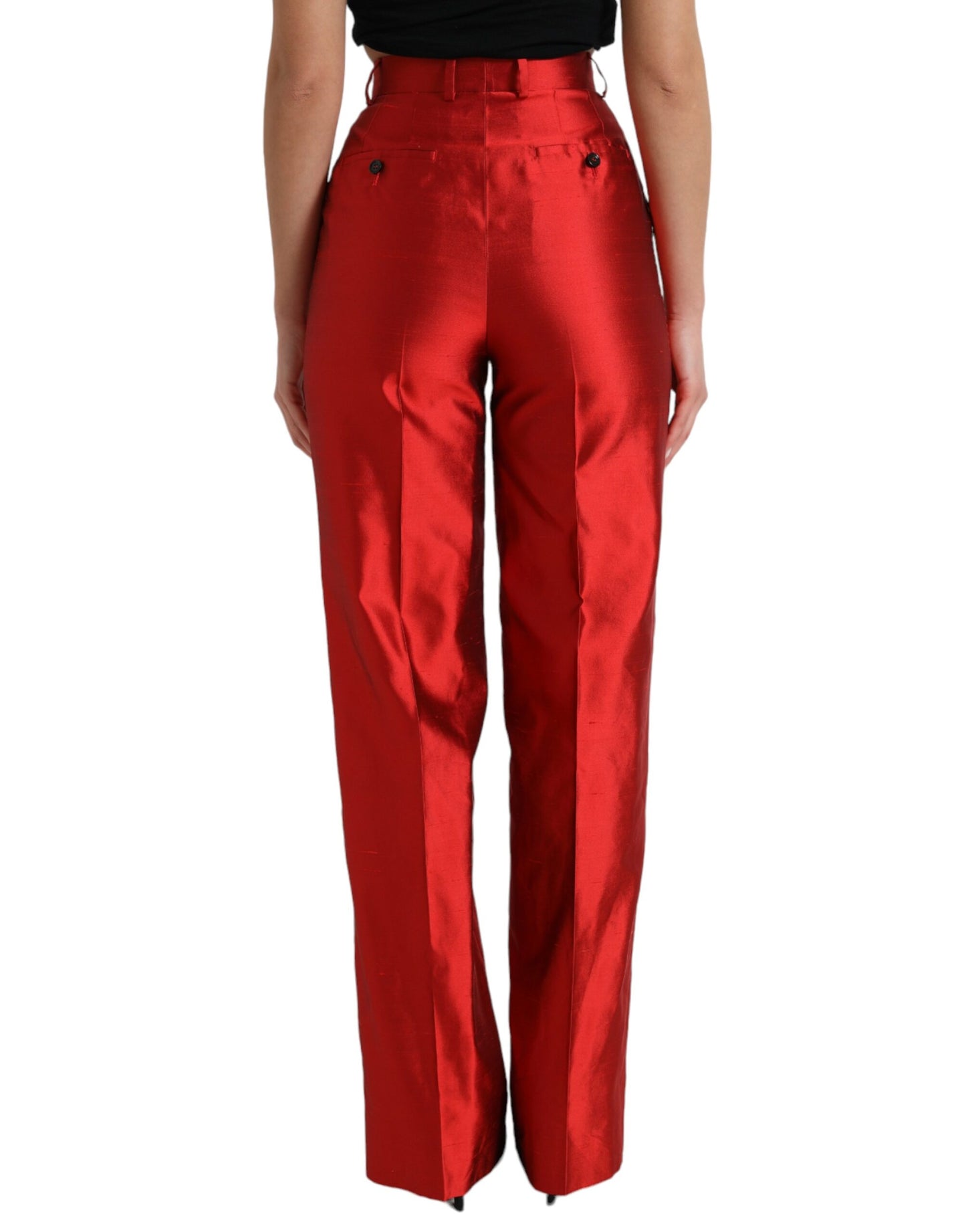 Dolce & Gabbana Elegant High Waist Wide Leg Silk Pants