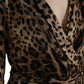 Dolce & Gabbana Elegant Leopard Print Wrap-Effect Midi Dress