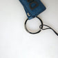 Dolce & Gabbana Elegant Blue Leather Keychain with Silver Accents