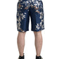 Dolce & Gabbana Silken Floral Bermuda Shorts in Blue