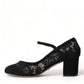 Dolce & Gabbana Elegant Suede Mary Jane Lace Heels