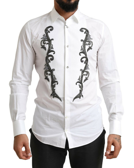 Dolce & Gabbana Italian Designer Slim Fit Tuxedo Shirt