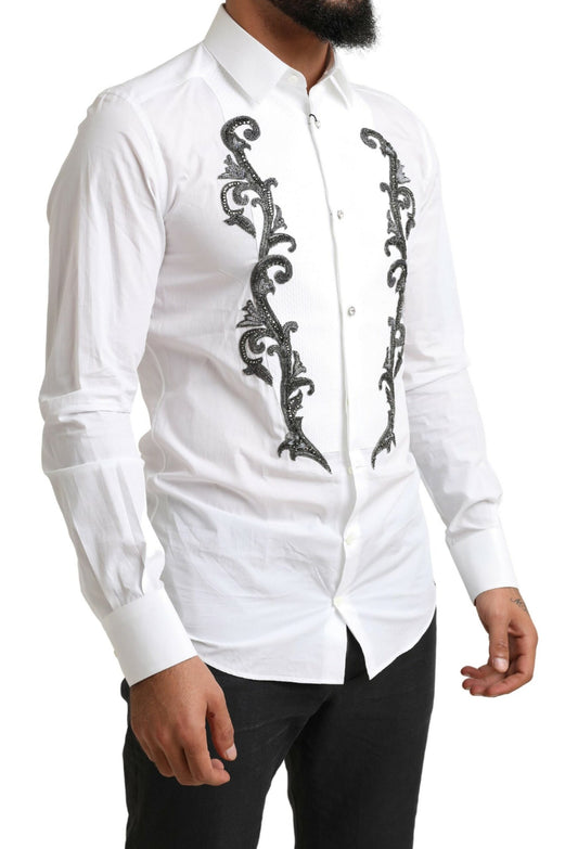 Dolce & Gabbana Italian Designer Slim Fit Tuxedo Shirt